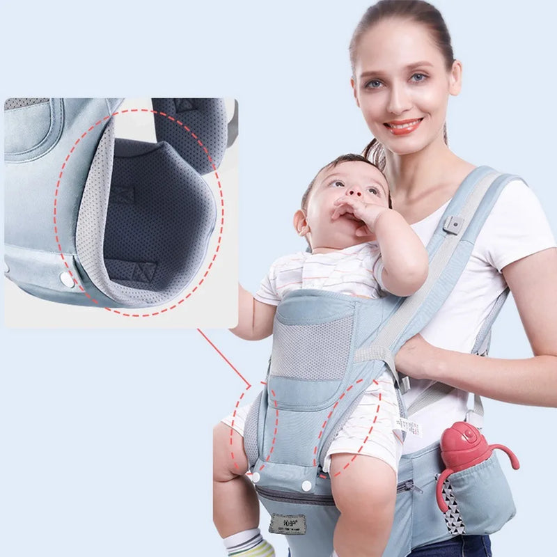 Mochila Ergonômica Porta-Bebês com Assento de Quadril - dajinbear