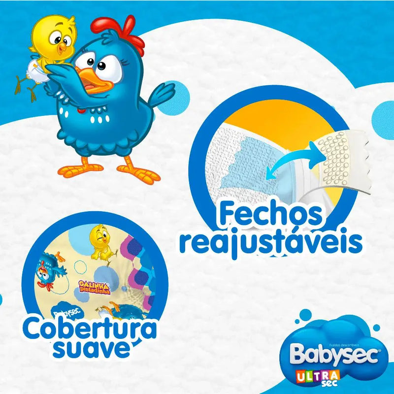 Fralda Babysec Galinha Pintadinha Ultrasec M - 18 Unidades