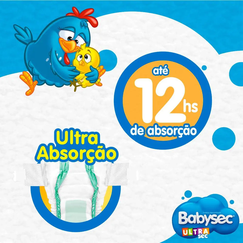 Fralda Babysec Galinha Pintadinha Ultrasec M - 18 Unidades